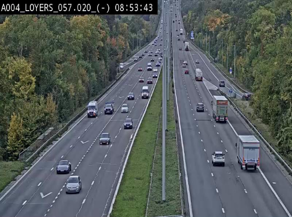 <h2>Webcam E411 au niveau du viaduc de Beez à Loyers, entre Champion et Warissoulx. Vue orientée vers Bruxelles</h2>