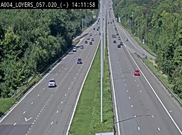 <h2>Webcam E411 au niveau du viaduc de Beez à Loyers, entre Champion et Warissoulx. Vue orientée vers Bruxelles</h2>