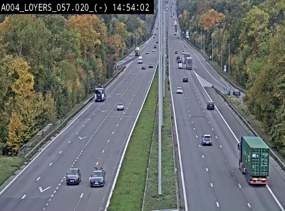 <h2>Webcam E411 au niveau du viaduc de Beez à Loyers, entre Champion et Warissoulx. Vue orientée vers Bruxelles</h2>