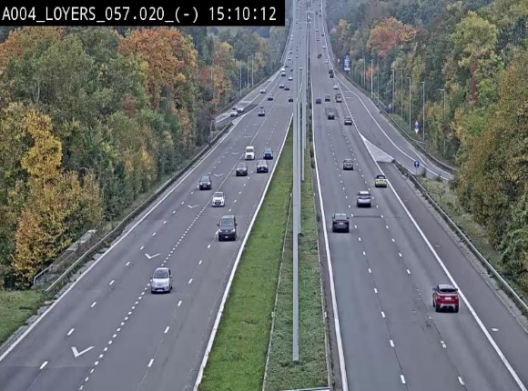 <h2>Webcam E411 au niveau du viaduc de Beez à Loyers, entre Champion et Warissoulx. Vue orientée vers Bruxelles</h2>