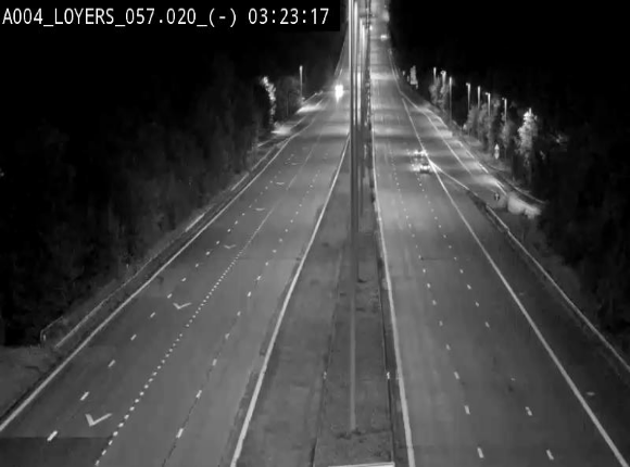Webcam E411 au niveau du viaduc de Beez à Loyers, entre Champion et Warissoulx. Vue orientée vers Bruxelles