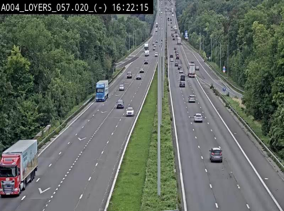 <h2>Webcam E411 au niveau du viaduc de Beez à Loyers, entre Champion et Warissoulx. Vue orientée vers Bruxelles</h2>