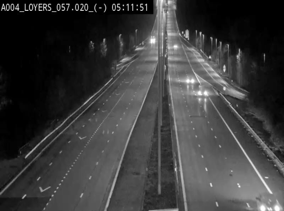 Webcam E411 au niveau du viaduc de Beez à Loyers, entre Champion et Warissoulx. Vue orientée vers Bruxelles