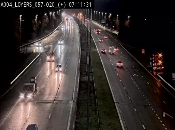 Webcam dans la montée de Loyers sur l'E411, après le viaduc de Beez en venant de Namur et en direction du Luxembourg