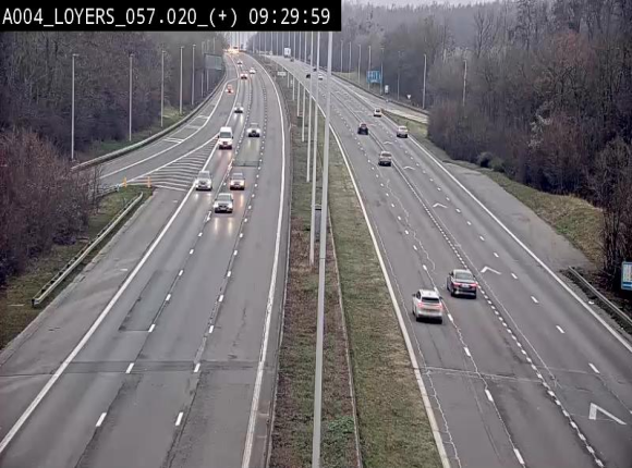 Webcam dans la montée de Loyers sur l'E411, après le viaduc de Beez en venant de Namur et en direction du Luxembourg