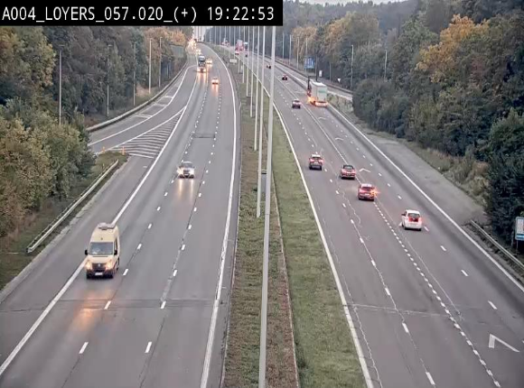 Webcam dans la montée de Loyers sur l'E411, après le viaduc de Beez en venant de Namur et en direction du Luxembourg