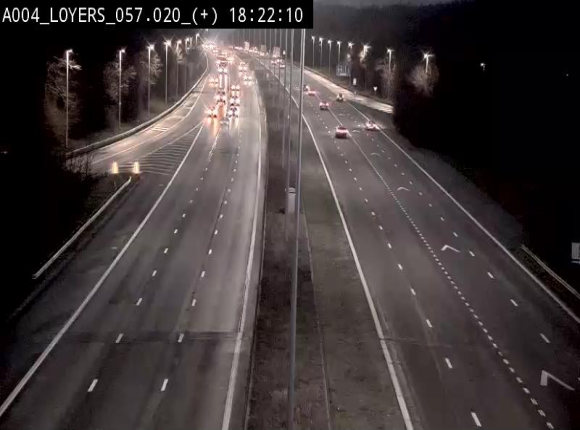 Webcam dans la montée de Loyers sur l'E411, après le viaduc de Beez en venant de Namur et en direction du Luxembourg