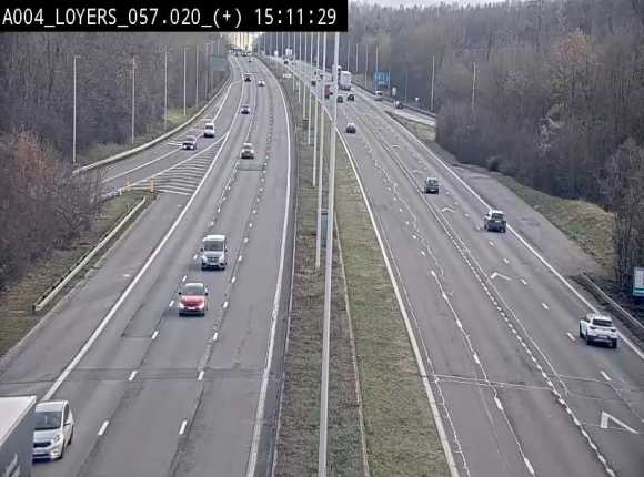 Webcam dans la montée de Loyers sur l'E411, après le viaduc de Beez en venant de Namur et en direction du Luxembourg