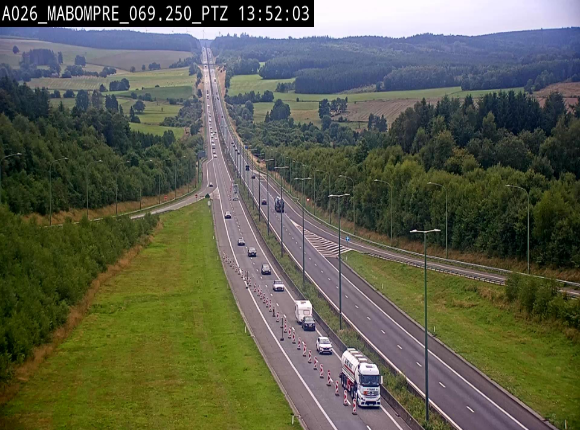 Webcam E25 (A26) à Mabompré. Vue orientée vers Liège