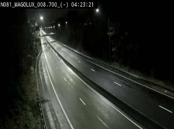 <h2>Webcam sur la N81 (E411) à hauteur de la jonction avec la N883. Vue orientée vers Arlon</h2>