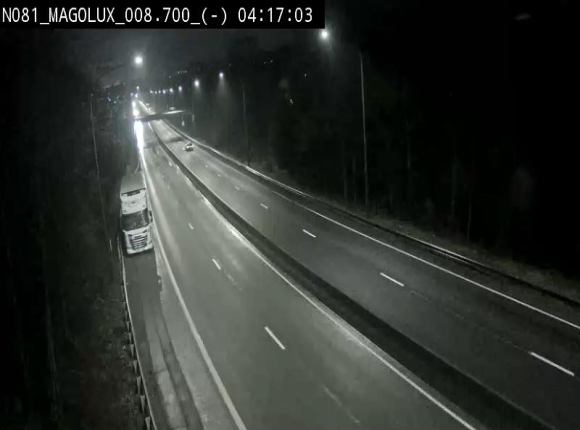 <h2>Webcam sur la N81 (E411) à hauteur de la jonction avec la N883. Vue orientée vers Arlon</h2>