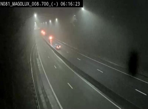 <h2>Webcam sur la N81 (E411) à hauteur de la jonction avec la N883. Vue orientée vers Arlon</h2>