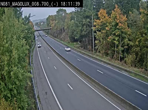 <h2>Webcam sur la N81 (E411) à hauteur de la jonction avec la N883. Vue orientée vers Arlon</h2>