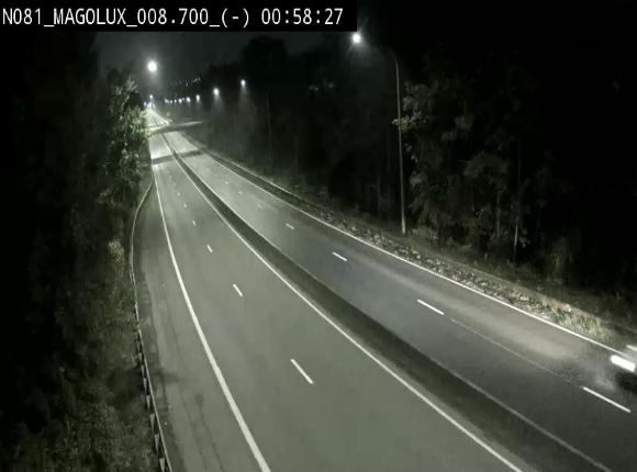 <h2>Webcam sur la N81 (E411) à hauteur de la jonction avec la N883. Vue orientée vers Arlon</h2>