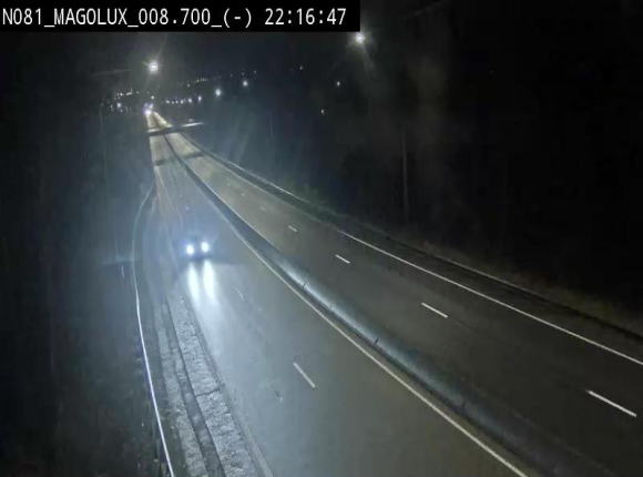 <h2>Webcam sur la N81 (E411) à hauteur de la jonction avec la N883. Vue orientée vers Arlon</h2>