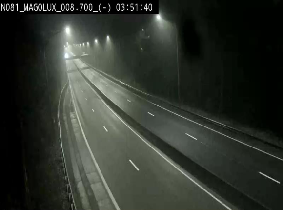 <h2>Webcam sur la N81 (E411) à hauteur de la jonction avec la N883. Vue orientée vers Arlon</h2>