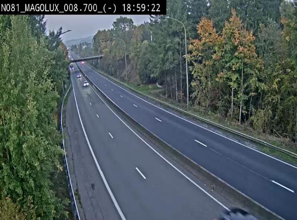 <h2>Webcam sur la N81 (E411) à hauteur de la jonction avec la N883. Vue orientée vers Arlon</h2>