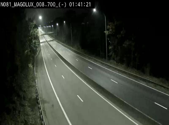 <h2>Webcam sur la N81 (E411) à hauteur de la jonction avec la N883. Vue orientée vers Arlon</h2>