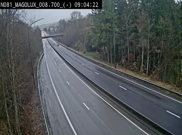 <h2>Webcam sur la N81 (E411) à hauteur de la jonction avec la N883. Vue orientée vers Arlon</h2>