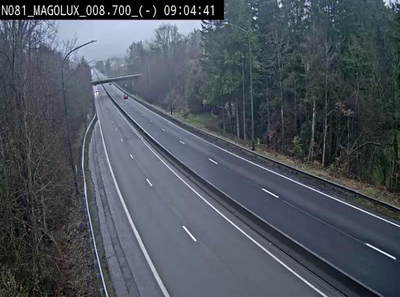 <h2>Webcam sur la N81 (E411) à hauteur de la jonction avec la N883. Vue orientée vers Arlon</h2>