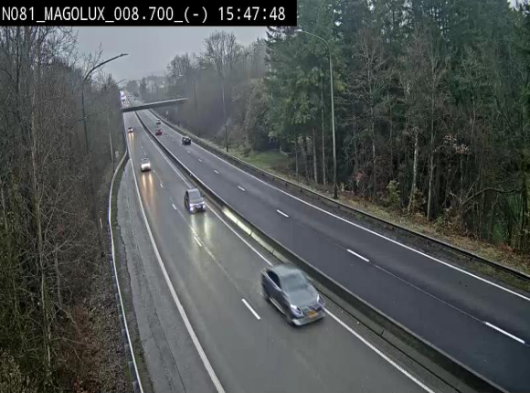 <h2>Webcam sur la N81 (E411) à hauteur de la jonction avec la N883. Vue orientée vers Arlon</h2>