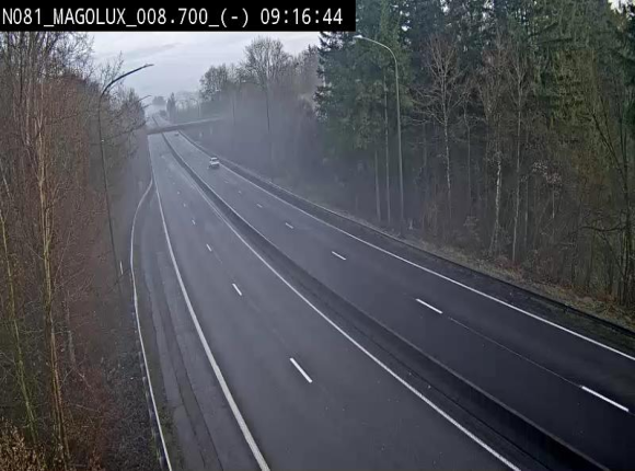 <h2>Webcam sur la N81 (E411) à hauteur de la jonction avec la N883. Vue orientée vers Arlon</h2>