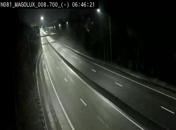 <h2>Webcam sur la N81 (E411) à hauteur de la jonction avec la N883. Vue orientée vers Arlon</h2>