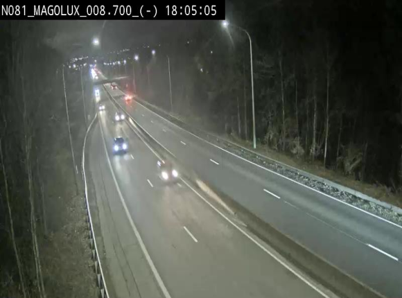 <h2>Webcam sur la N81 (E411) à hauteur de la jonction avec la N883. Vue orientée vers Arlon</h2>