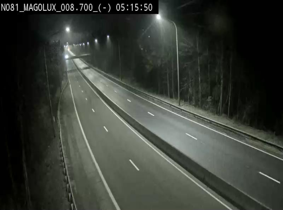 Webcam sur la N81 (E411) à hauteur de la jonction avec la N883. Vue orientée vers Arlon