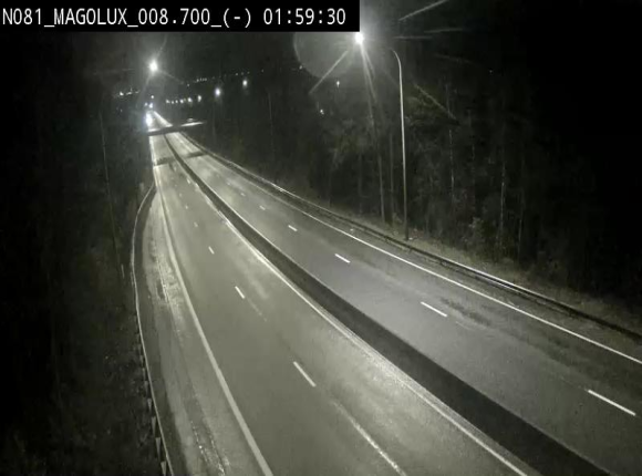 <h2>Webcam sur la N81 (E411) à hauteur de la jonction avec la N883. Vue orientée vers Arlon</h2>