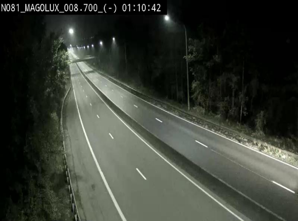 Webcam sur la N81 (E411) à hauteur de la jonction avec la N883. Vue orientée vers Arlon