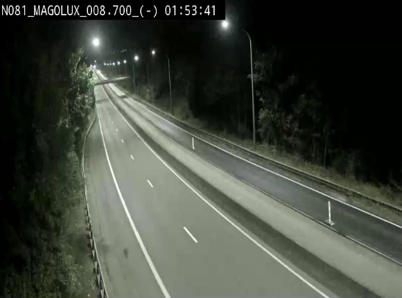 <h2>Webcam sur la N81 (E411) à hauteur de la jonction avec la N883. Vue orientée vers Arlon</h2>