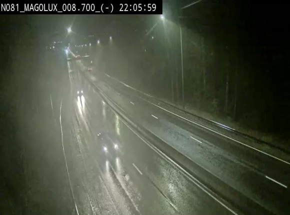 Webcam sur la N81 (E411) à hauteur de la jonction avec la N883. Vue orientée vers Arlon