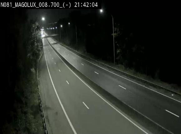<h2>Webcam sur la N81 (E411) à hauteur de la jonction avec la N883. Vue orientée vers Arlon</h2>