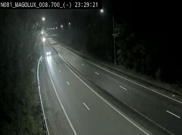 <h2>Webcam sur la N81 (E411) à hauteur de la jonction avec la N883. Vue orientée vers Arlon</h2>