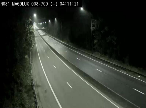 <h2>Webcam sur la N81 (E411) à hauteur de la jonction avec la N883. Vue orientée vers Arlon</h2>
