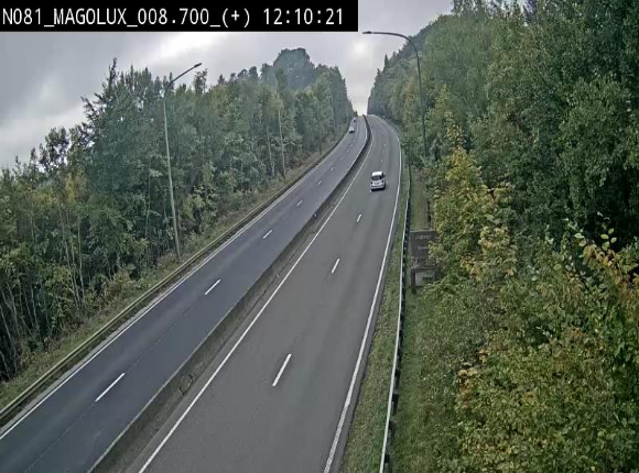 <h2>Webcam sur la N81 (E411) à hauteur de la jonction avec la N883. Vue orientée vers Longwy</h2>
