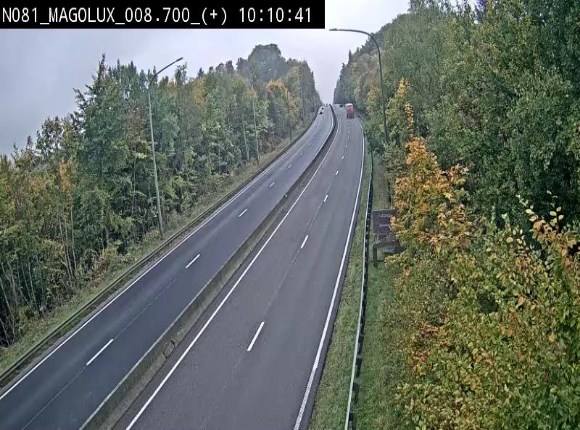 <h2>Webcam sur la N81 (E411) à hauteur de la jonction avec la N883. Vue orientée vers Longwy</h2>