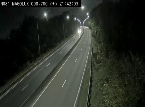 <h2>Webcam sur la N81 (E411) à hauteur de la jonction avec la N883. Vue orientée vers Longwy</h2>