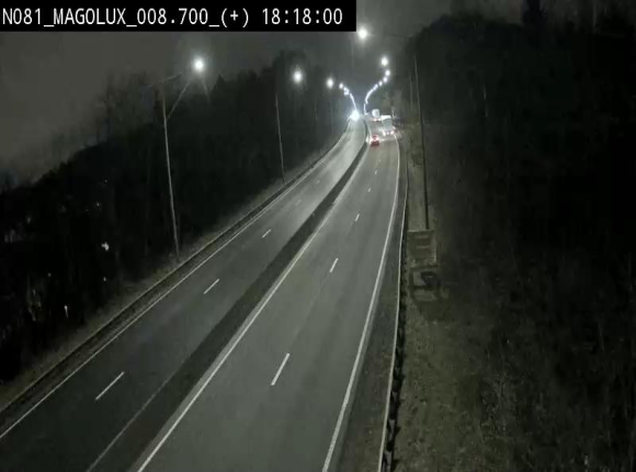 <h2>Webcam sur la N81 (E411) à hauteur de la jonction avec la N883. Vue orientée vers Longwy</h2>