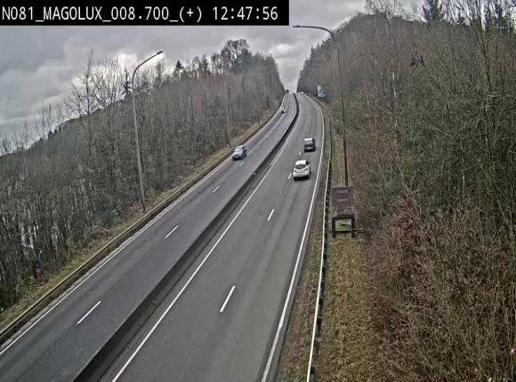 <h2>Webcam sur la N81 (E411) à hauteur de la jonction avec la N883. Vue orientée vers Longwy</h2>