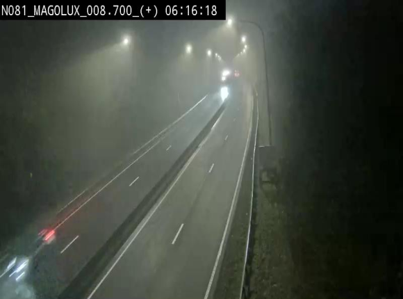 <h2>Webcam sur la N81 (E411) à hauteur de la jonction avec la N883. Vue orientée vers Longwy</h2>
