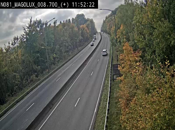 <h2>Webcam sur la N81 (E411) à hauteur de la jonction avec la N883. Vue orientée vers Longwy</h2>