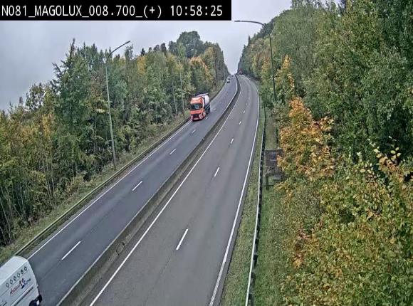 <h2>Webcam sur la N81 (E411) à hauteur de la jonction avec la N883. Vue orientée vers Longwy</h2>