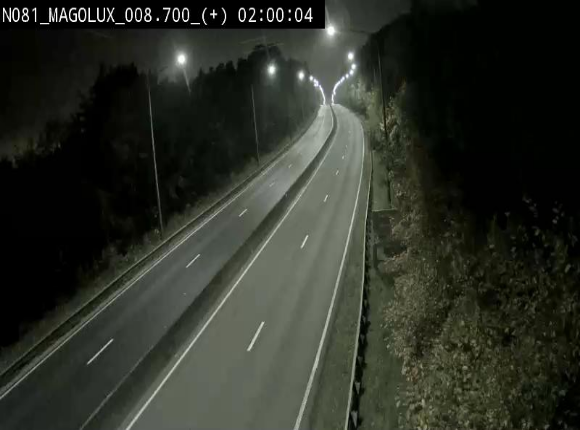 <h2>Webcam sur la N81 (E411) à hauteur de la jonction avec la N883. Vue orientée vers Longwy</h2>