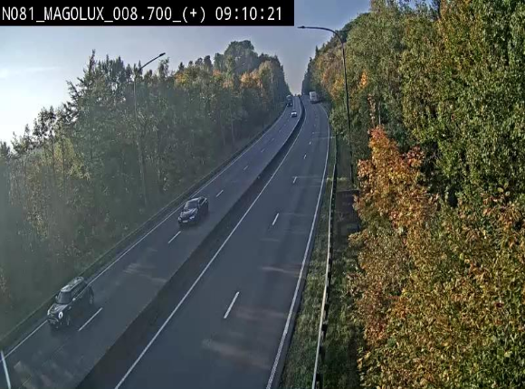 <h2>Webcam sur la N81 (E411) à hauteur de la jonction avec la N883. Vue orientée vers Longwy</h2>