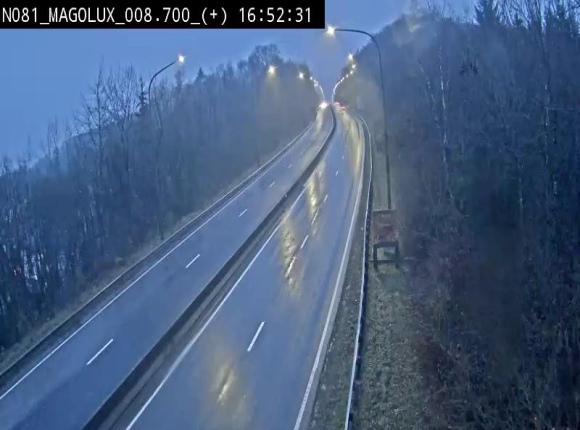 <h2>Webcam sur la N81 (E411) à hauteur de la jonction avec la N883. Vue orientée vers Longwy</h2>