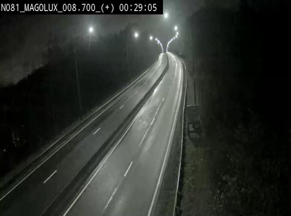 <h2>Webcam sur la N81 (E411) à hauteur de la jonction avec la N883. Vue orientée vers Longwy</h2>