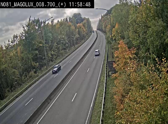 <h2>Webcam sur la N81 (E411) à hauteur de la jonction avec la N883. Vue orientée vers Longwy</h2>