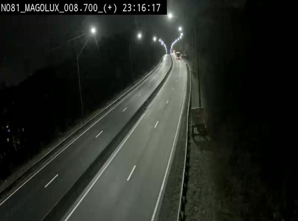 <h2>Webcam sur la N81 (E411) à hauteur de la jonction avec la N883. Vue orientée vers Longwy</h2>